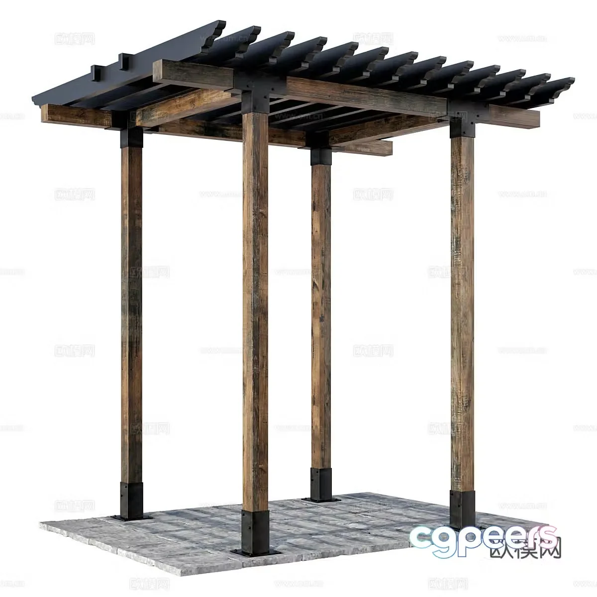 New Chinese style courtyard pavilion 3D model