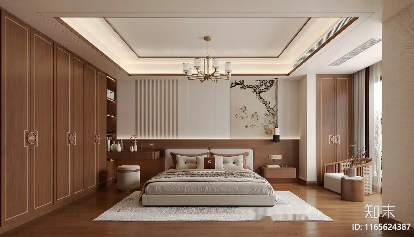 Cozy Modern Bedroom 3D Model – 6060 – VRAY Render