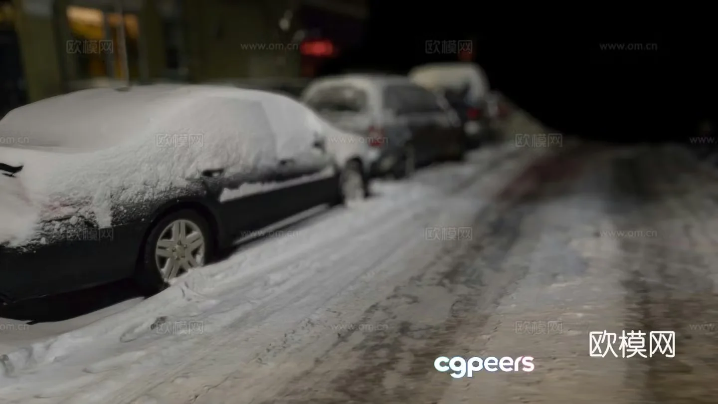 Snow street road landscape 3d model
