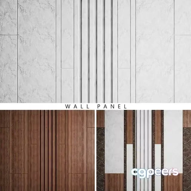 3ds Max Free – Wall Panel 8 (Wood, Stone)