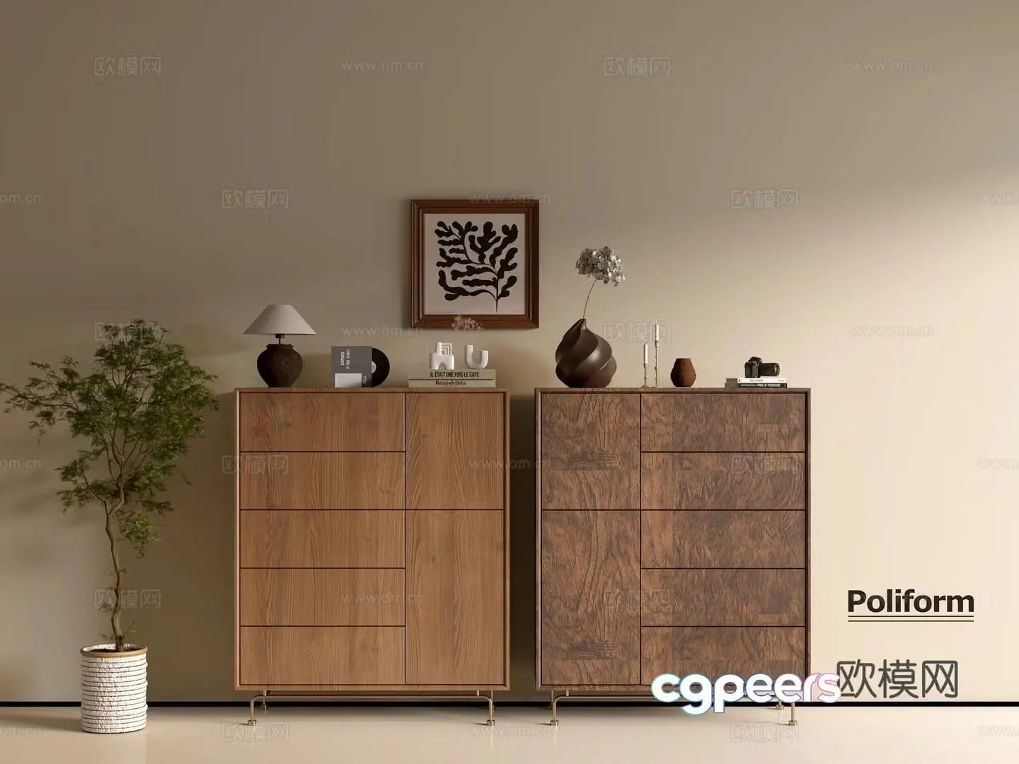 Modern wood grain cabinet ins wind minimalist wind cabinet whole cabinet sideboard balcony cabinet storage 3D model