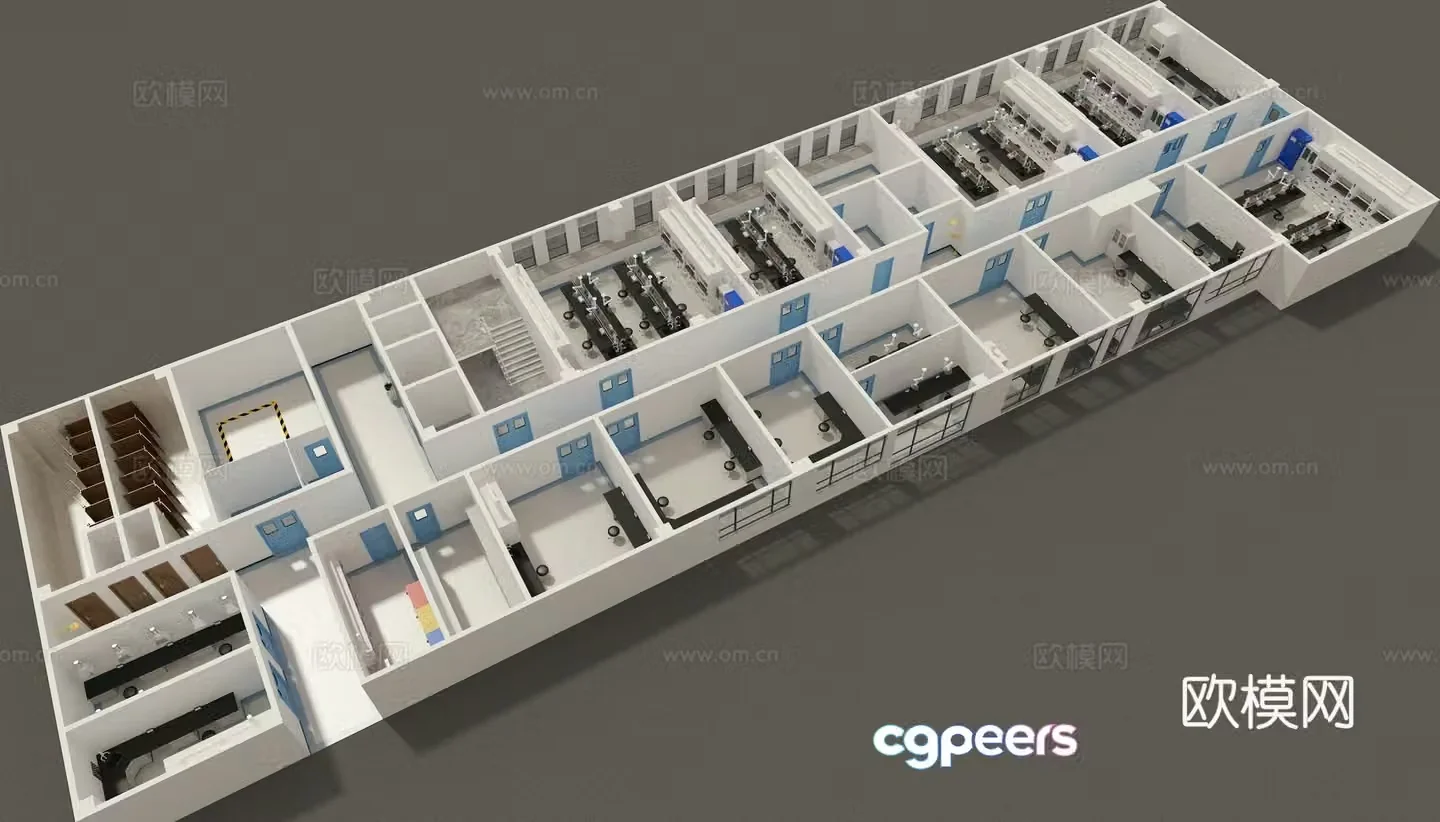 Modern laboratory workbench 3d model