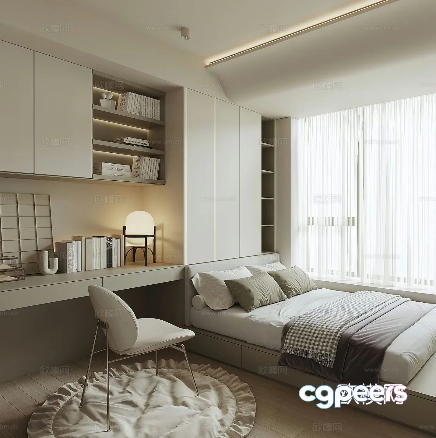 Modern tatami bedroom 3d model