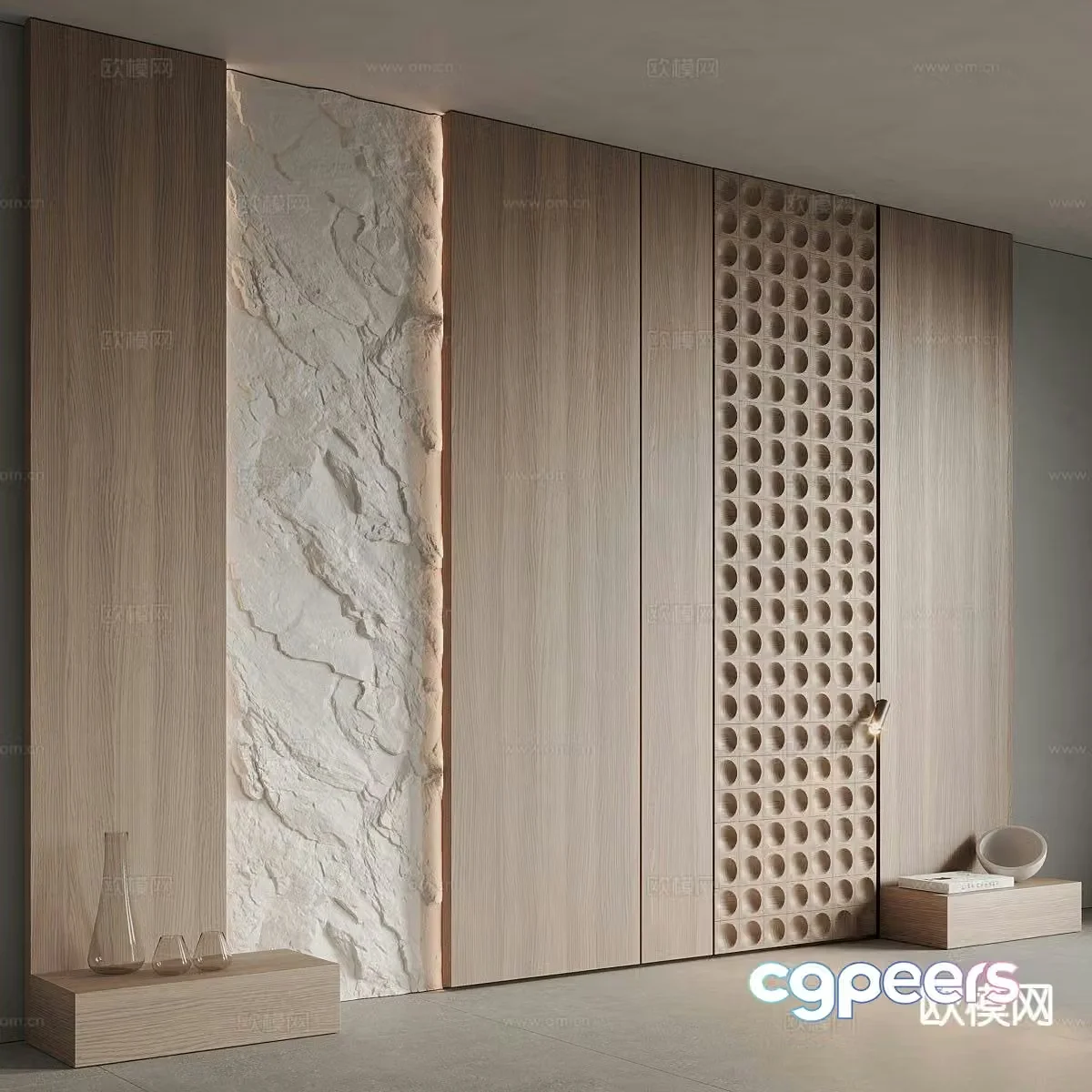 Bedside background wall Bedroom background wall 3d model