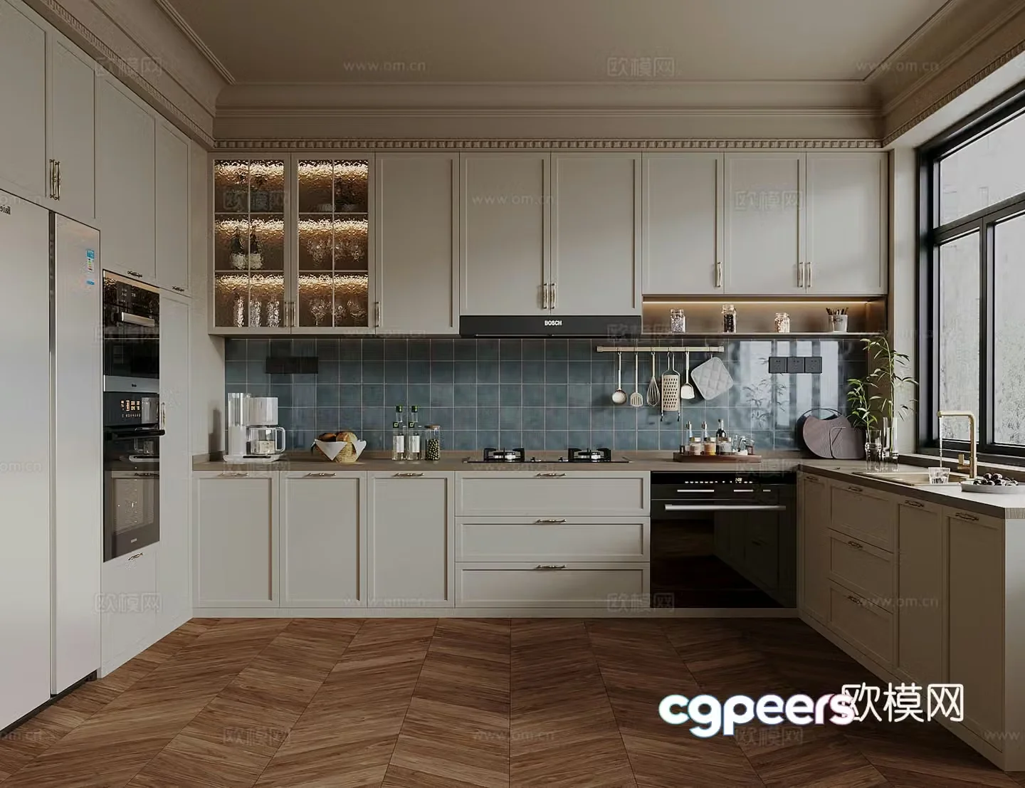 French medieval style kitchen 3d model