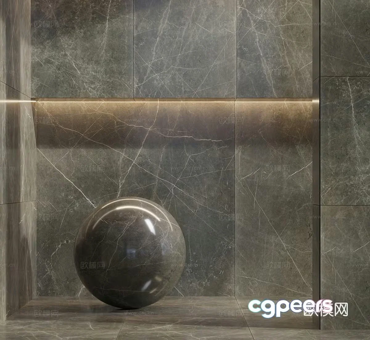 Modern light luxury stone graphite marble wall marble 3d model