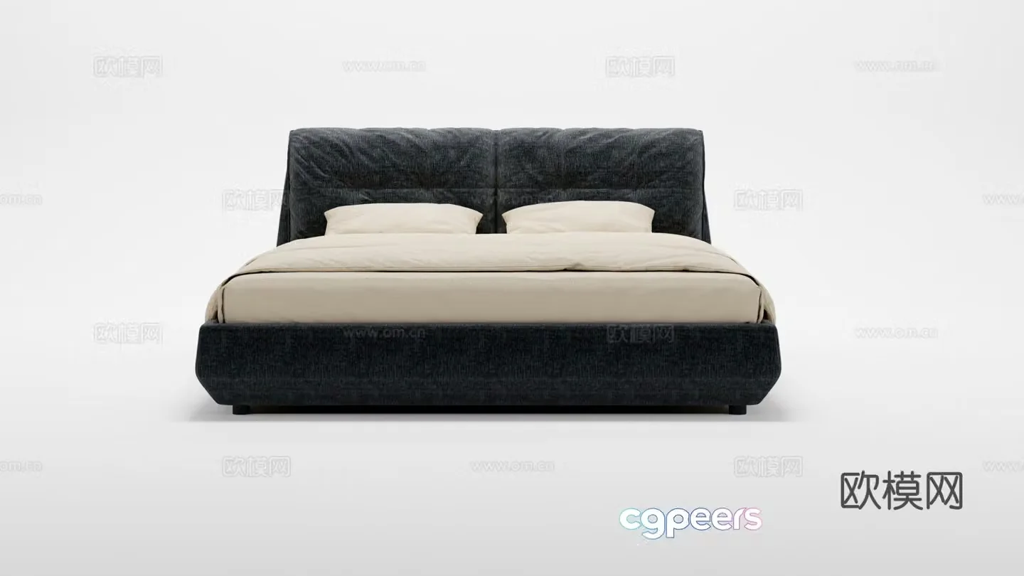 Leisure small boat bed double bed 3d model