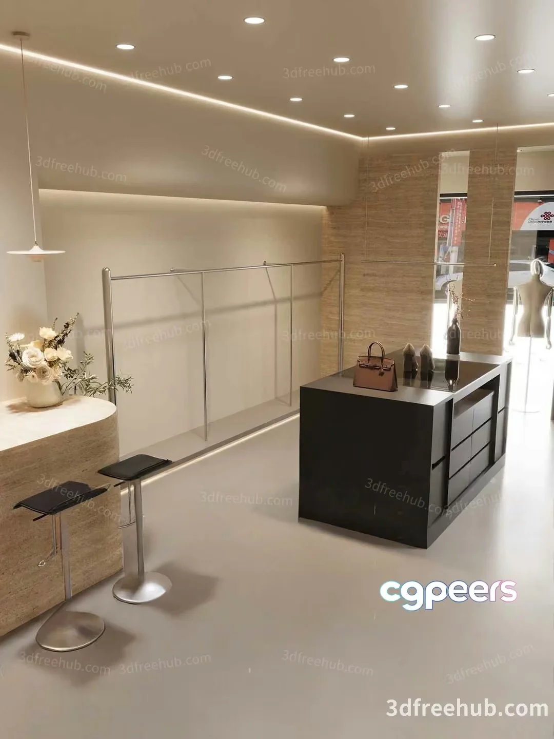Modern Store Interior 3D Model – 19381 – VRAY Render