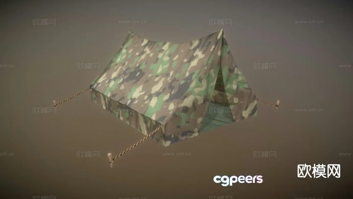 Camouflage tent military tent 3d model