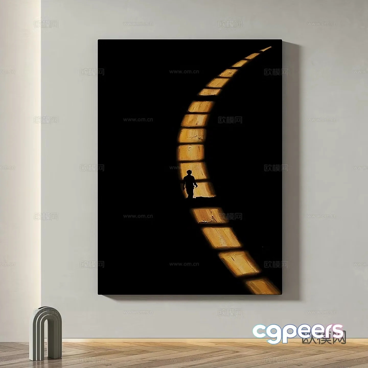 Modern minimalist abstract decorative painting 3d model