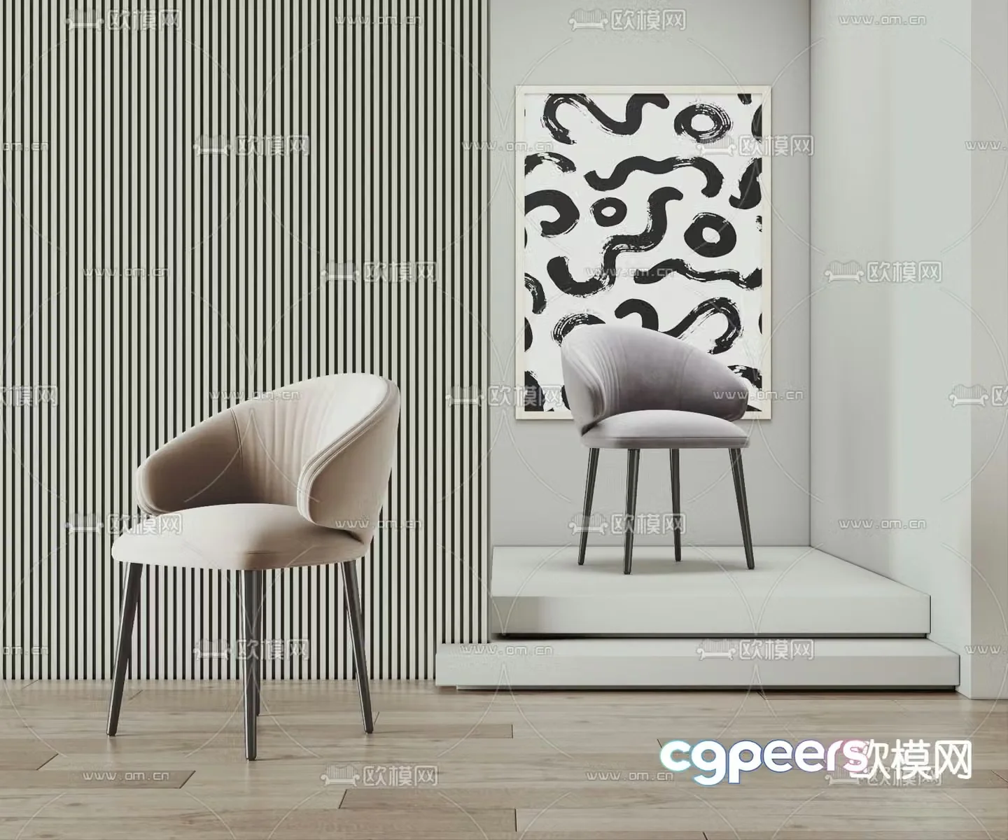 Pertica lounge chair 3d model