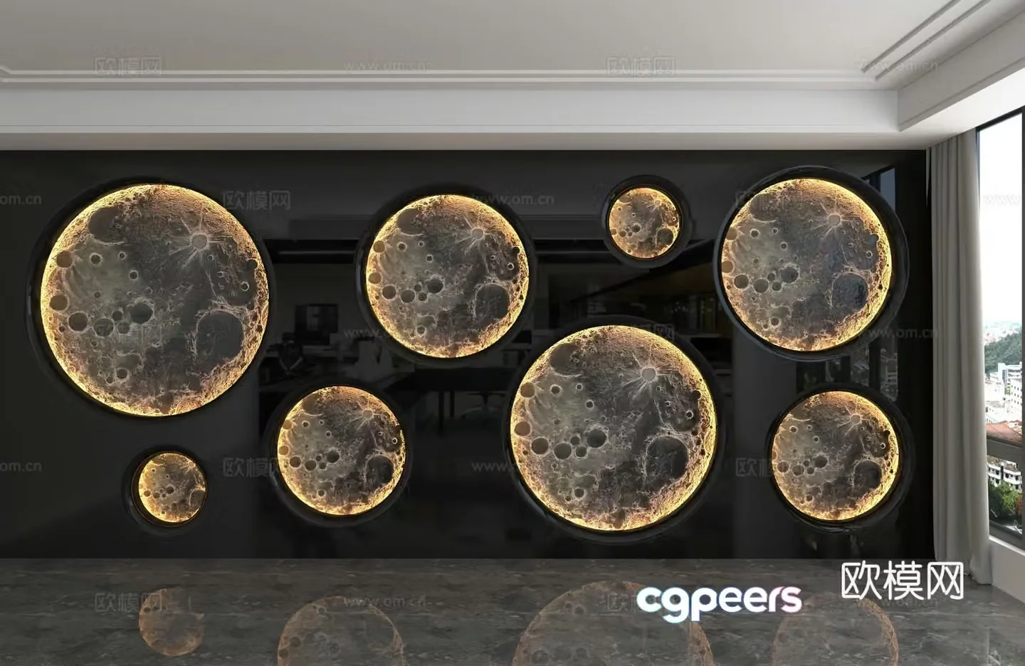 Modern background wall 3d model