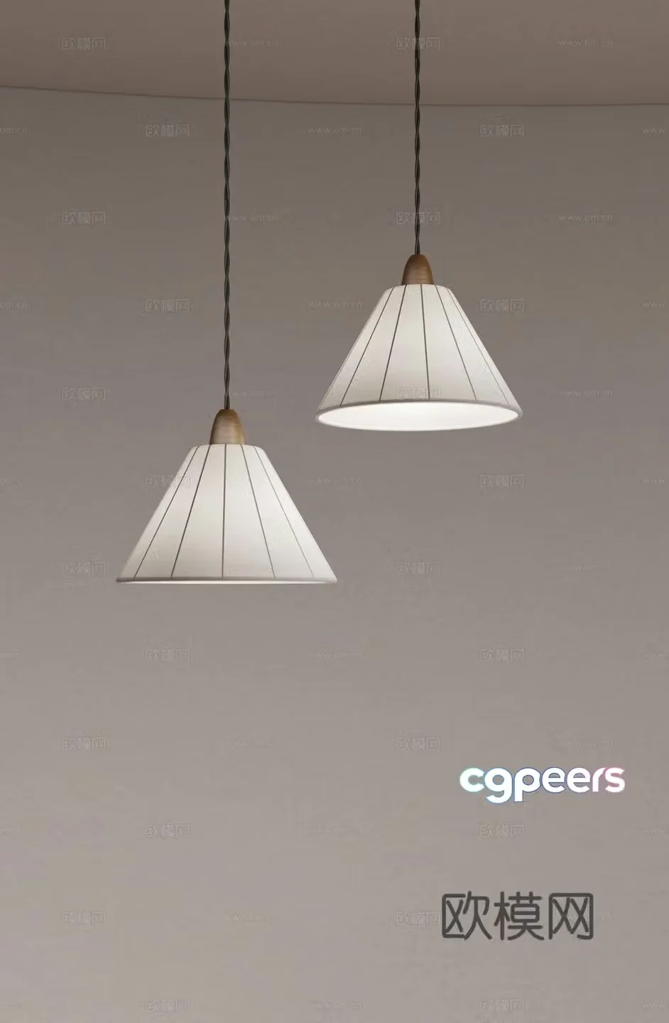 New Chinese restaurant chandeliers bedside chandeliers paper chandeliers 3D model