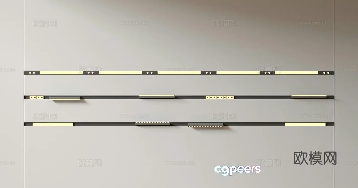 Modern downlight spotlight magnetic track spotlight surface-mounted steering spotlight linear lamp 3D model