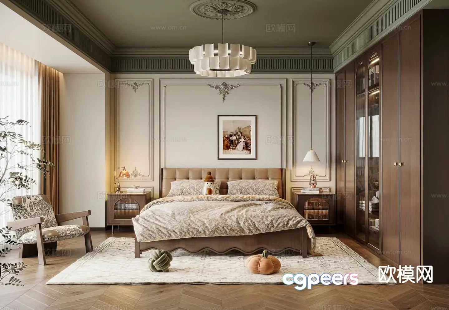 French bedroom master bedroom 3d model