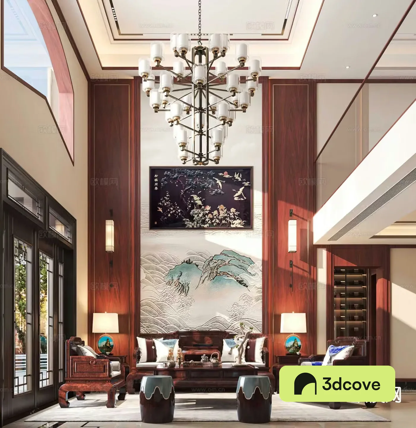 Villa living room villa hollow