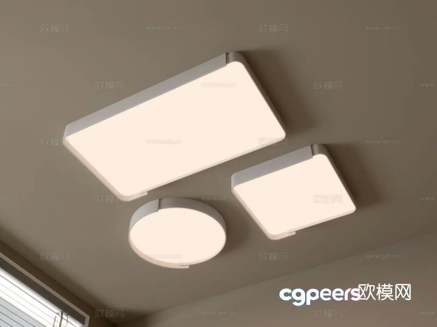 Geometric ceiling lamp bedroom lamp 3d model