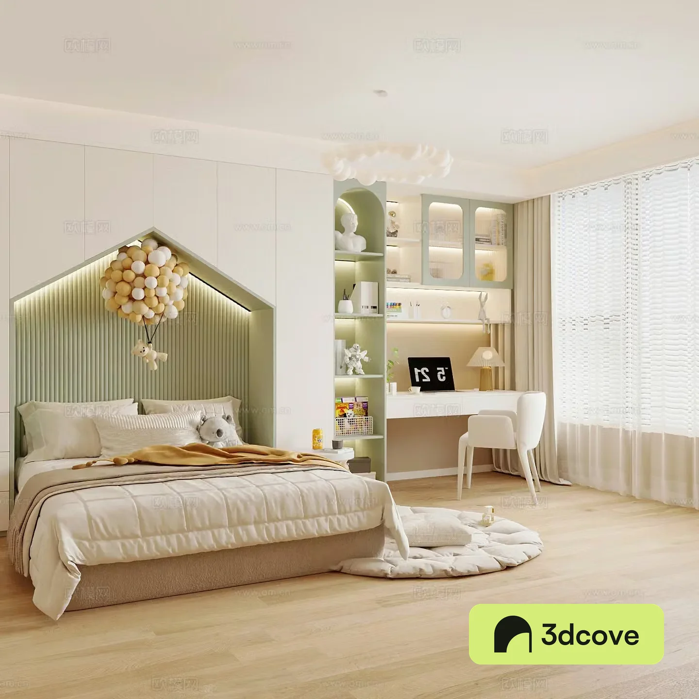 Modern children’s room boy’s room girl’s room children’s bed children’s wardrobe children’s desk