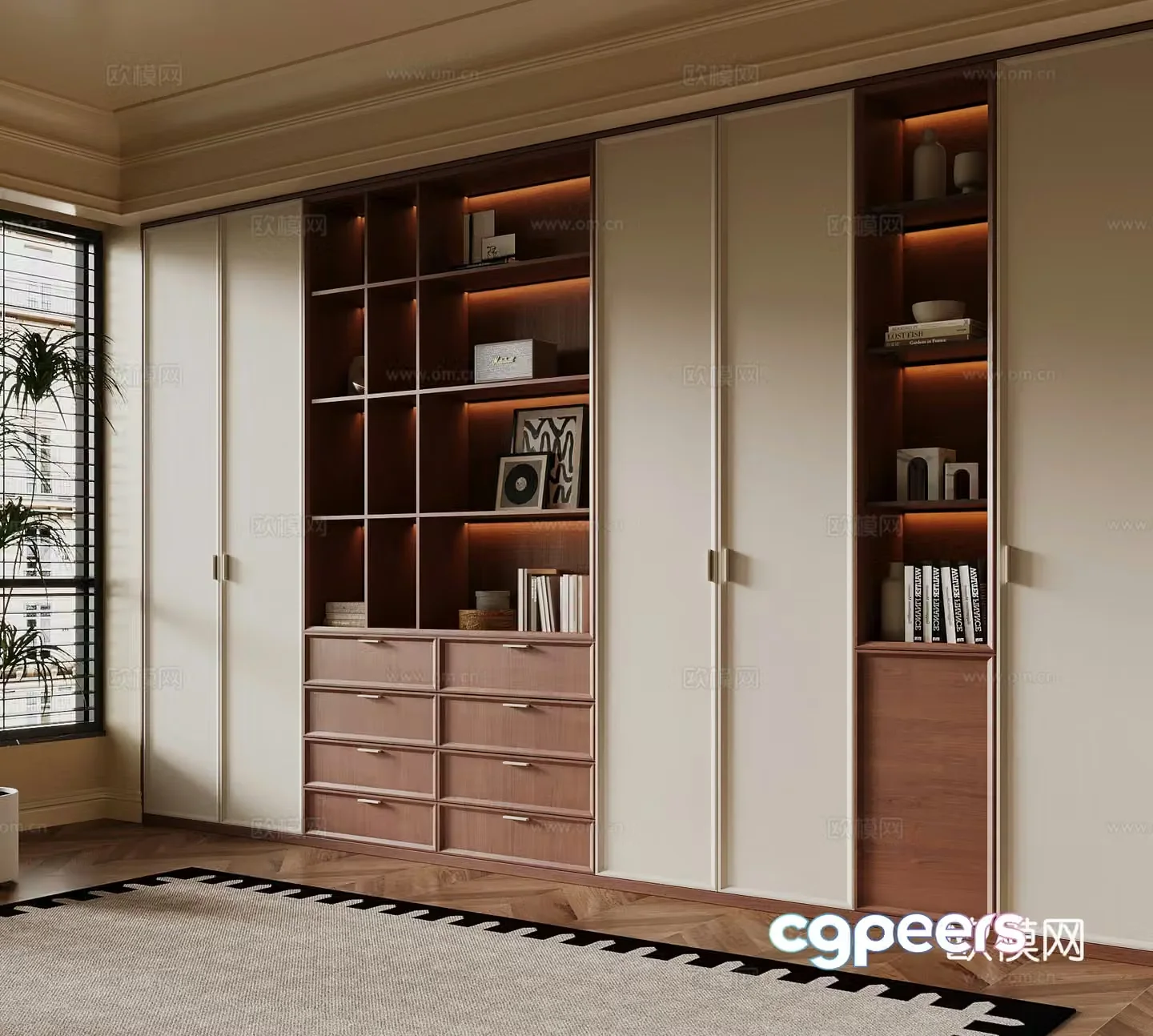 Middle-aged wind wardrobe 3d model