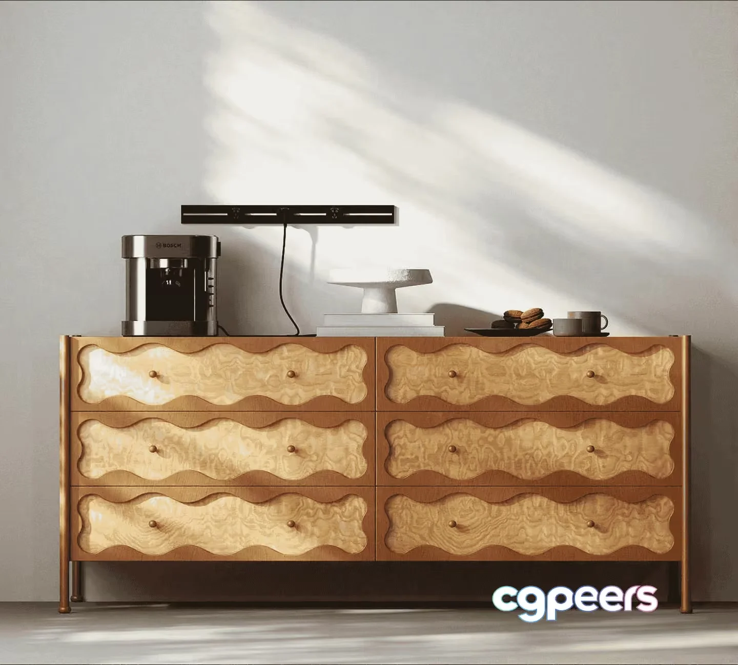 Wooden Dresser With Drawers 3D Model – 18302 – VRAY Render