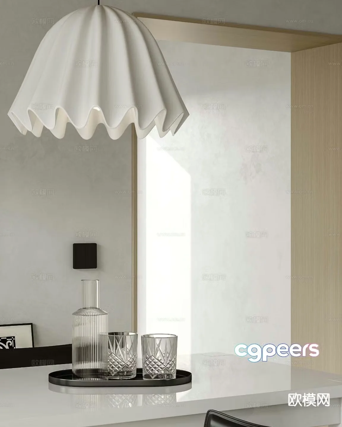 Simple chandelier restaurant chandelier 3d model