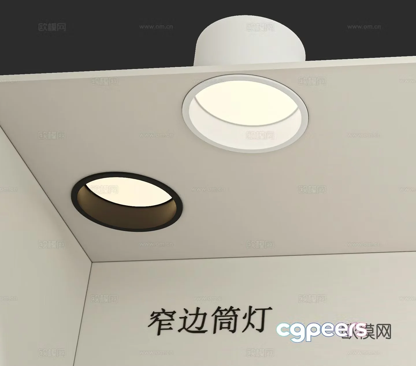 Modern narrow side downlight spotlight 3d model