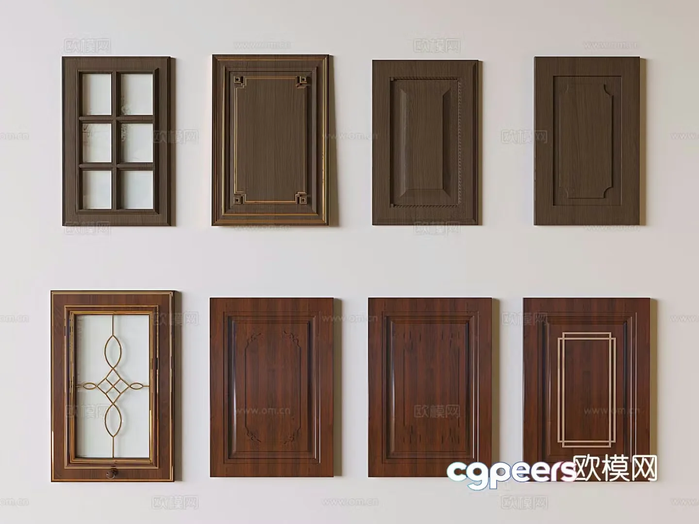 New Chinese style wardrobe door cabinet door door panel 3d model