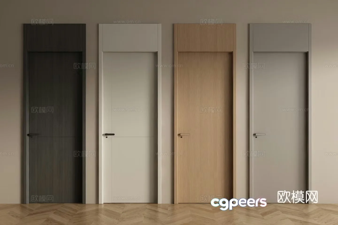 Modern single door 3D model