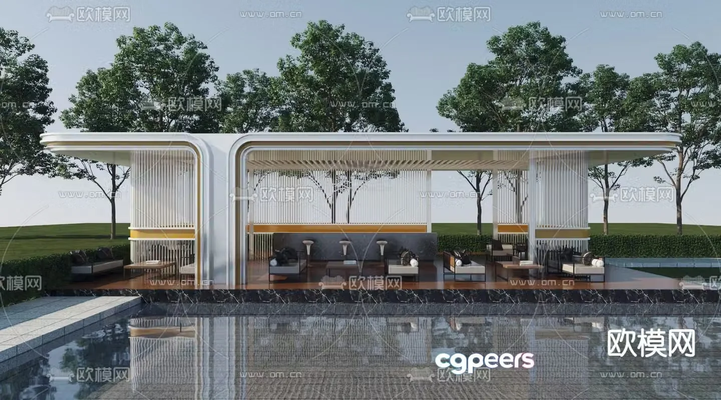 Community landscape landscape pavilion 3D model