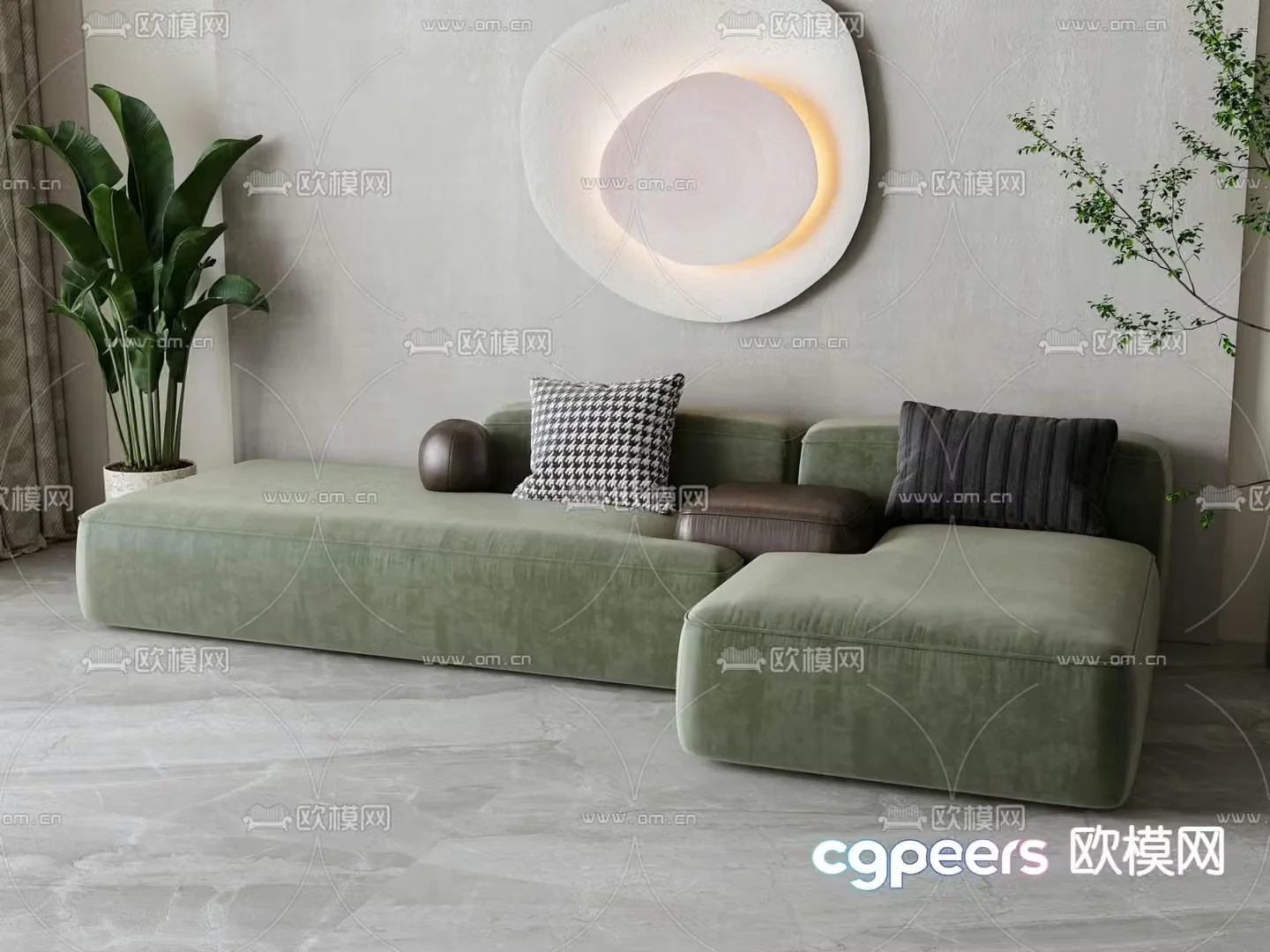 Multi-person sofa corner sofa 3d model