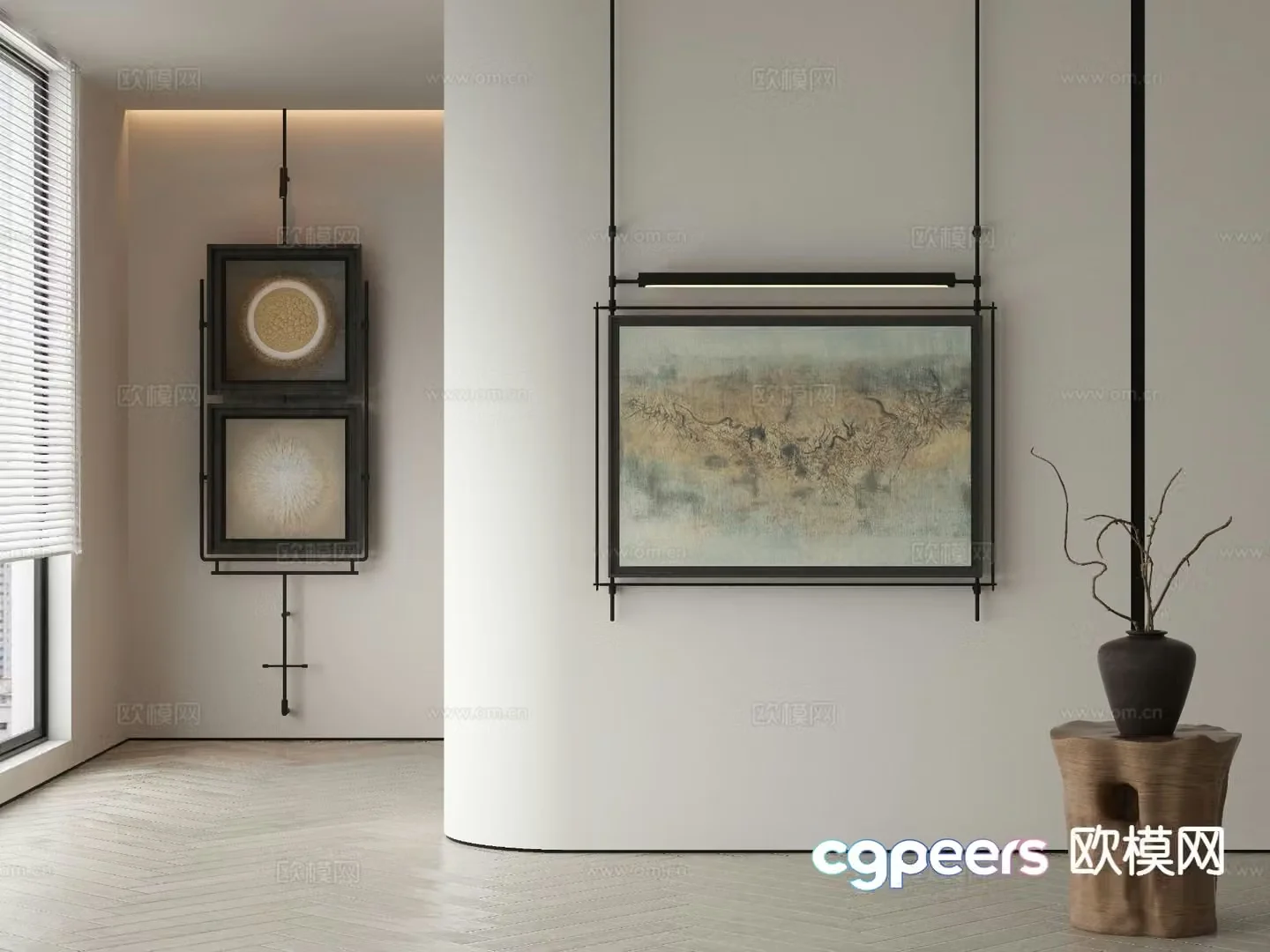 Wabi-sabi art painting decorative painting 3d model