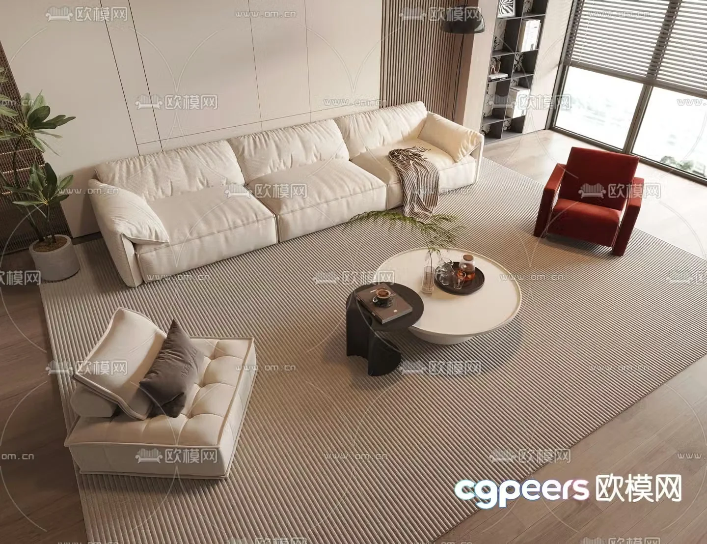 Modern sectional sofa 3d model