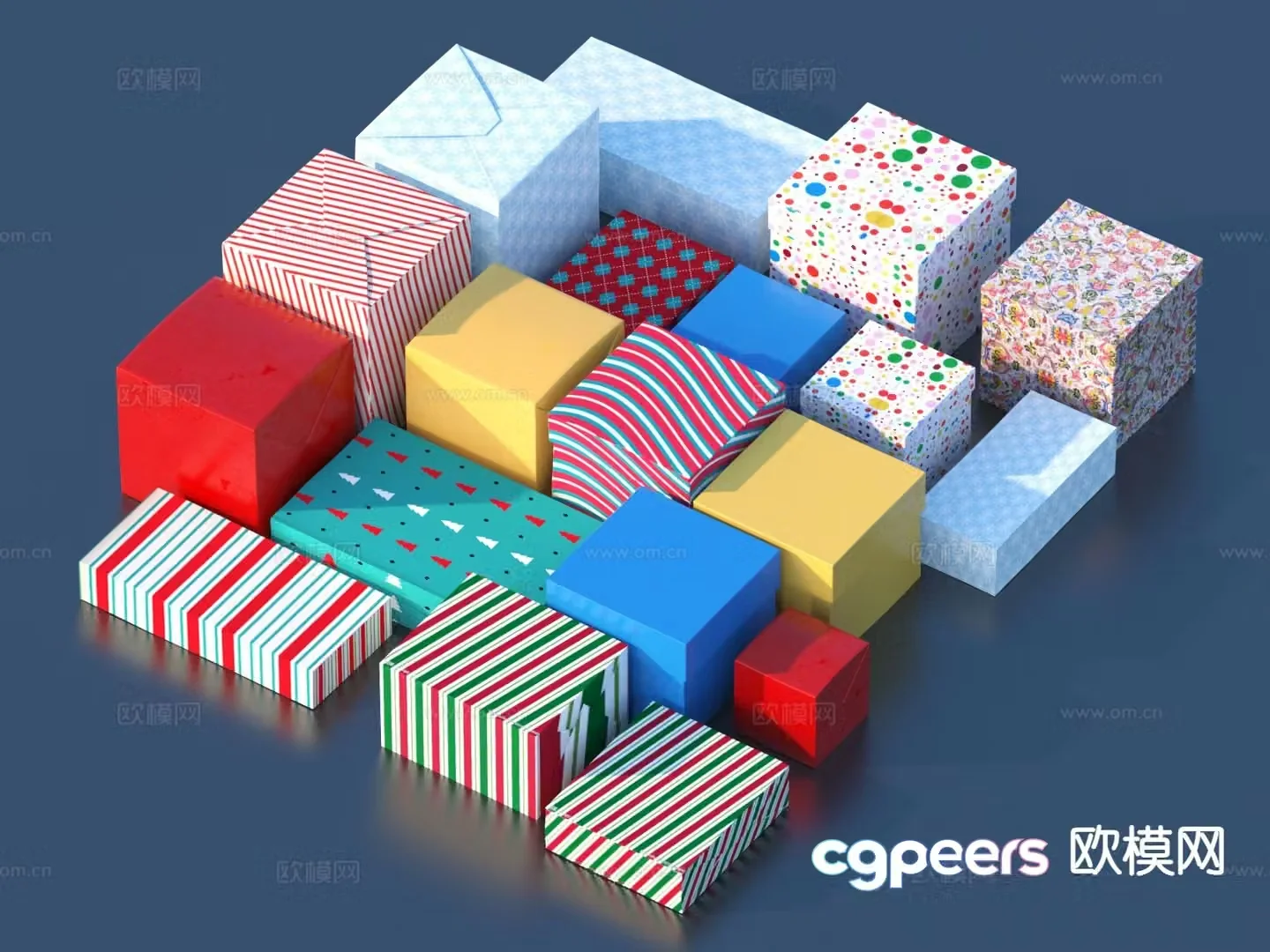 carton box gift box 3d model