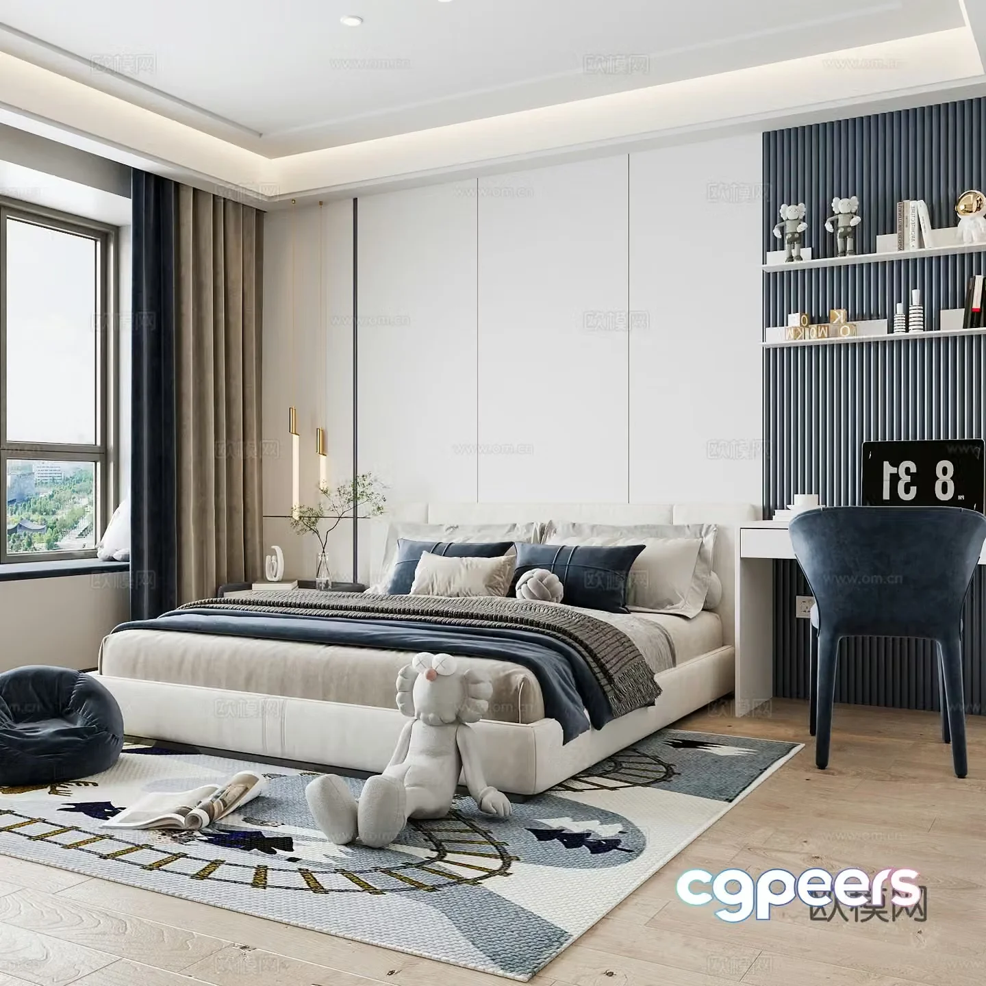 Modern children’s room boy’s room 3d model