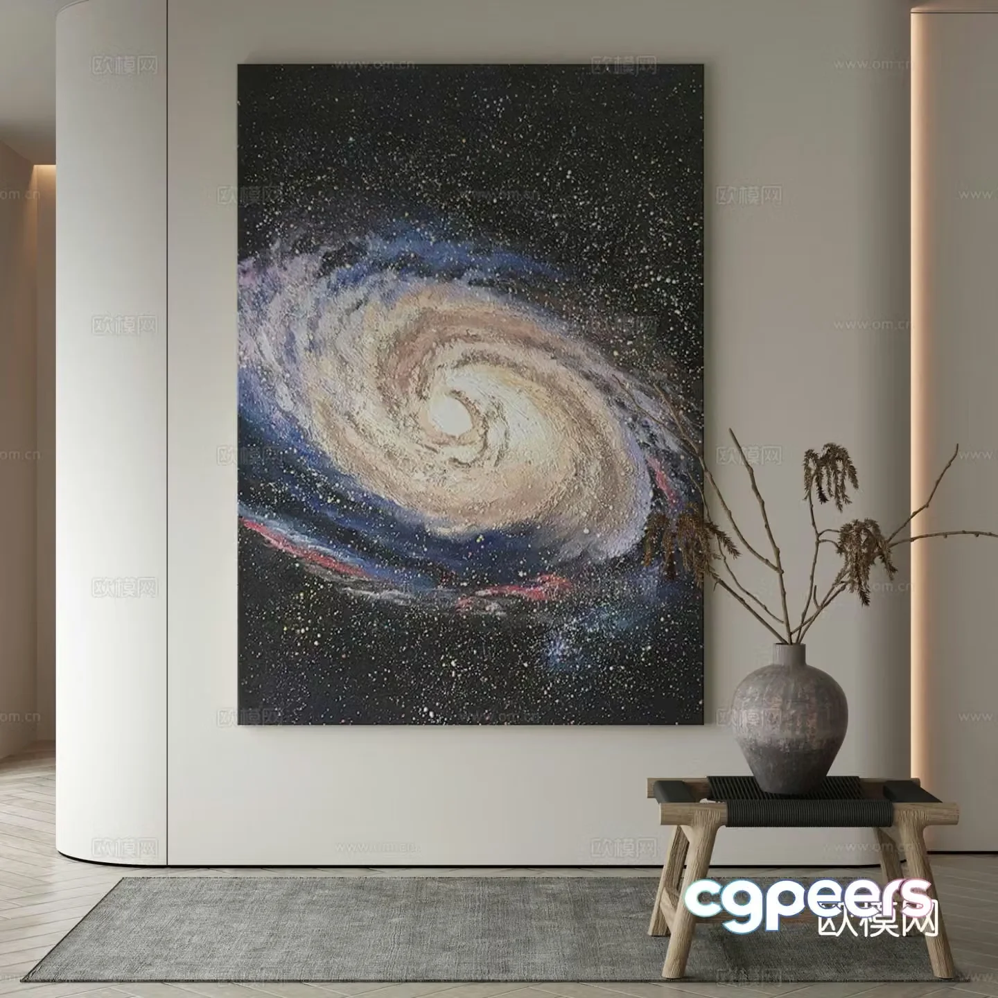 Modern Galaxy Hanging Painting Decorative Painting 3D Model