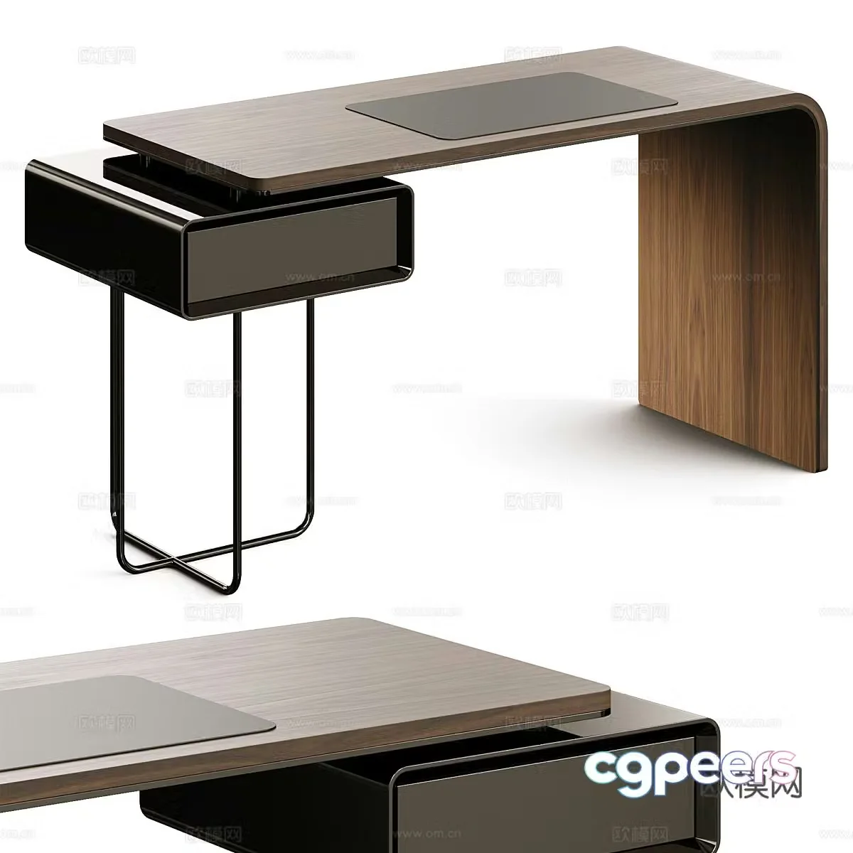 Modern Italian minimalist desk office desk 3d model
