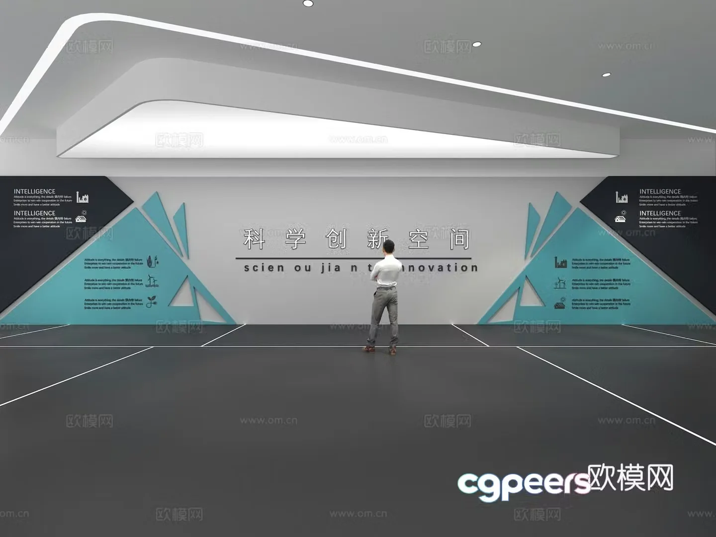 Cultural wall Corporate culture wall Display wall Theme wall Exhibition hall Campus culture Corridor 3D model