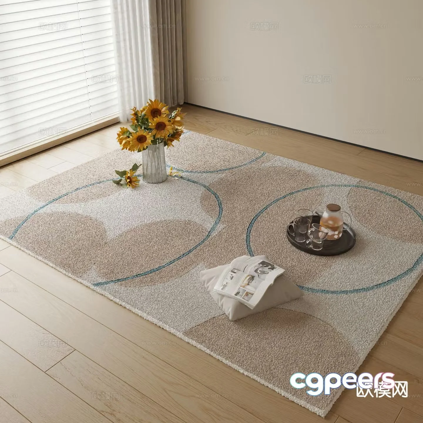 Modern polka dot carpet 3d model