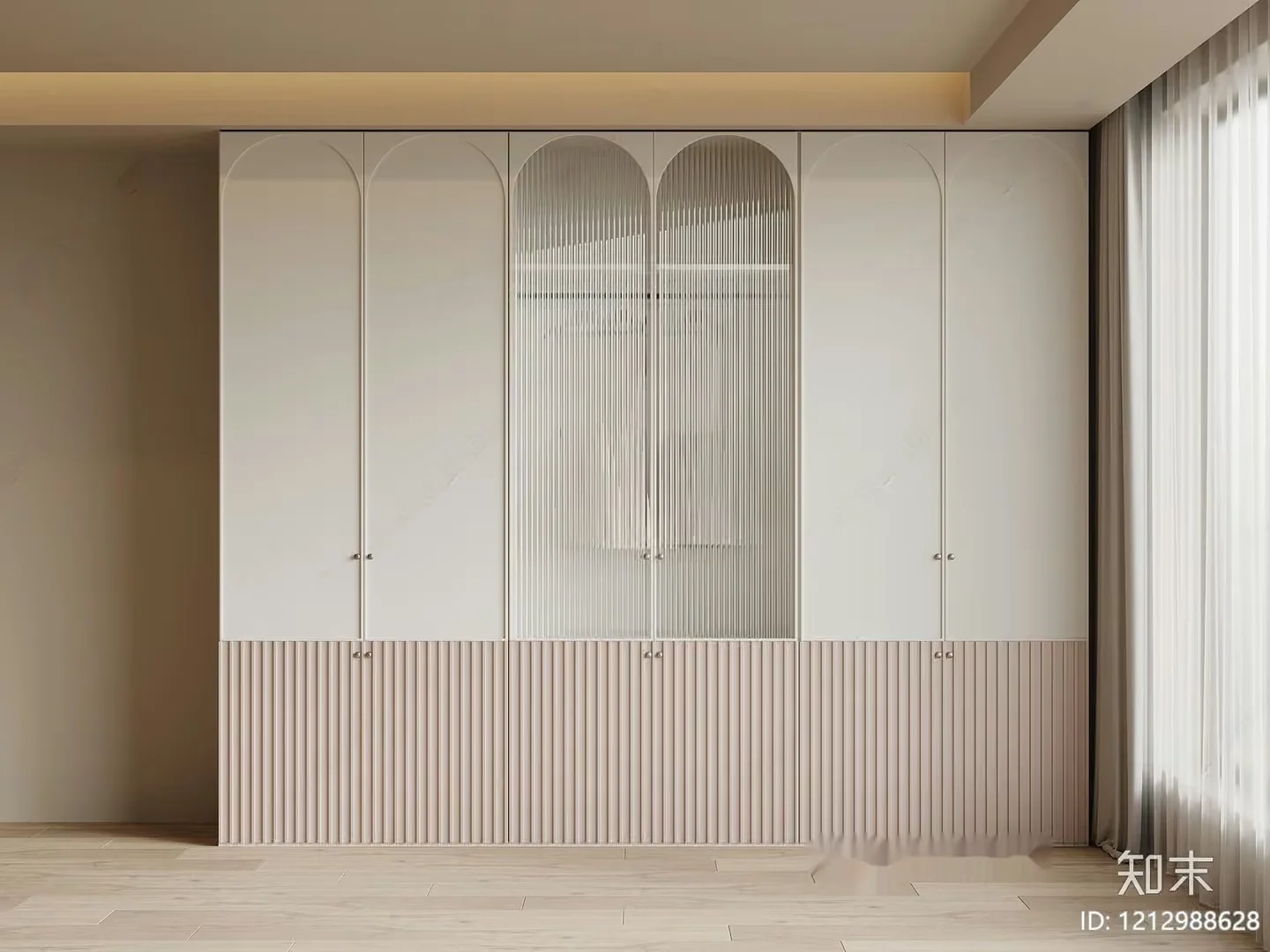 Modern White Wardrobe 3D Model – 15009 – VRAY Render