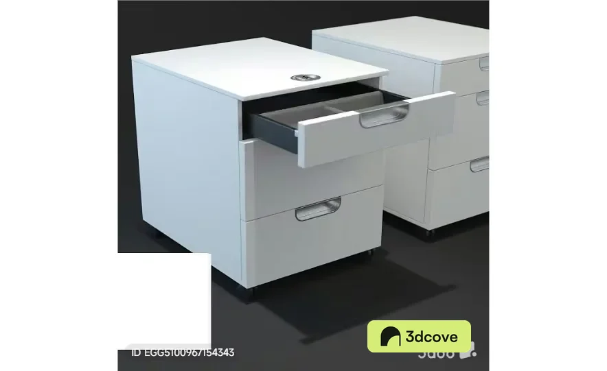 A White Desk With A Drawer