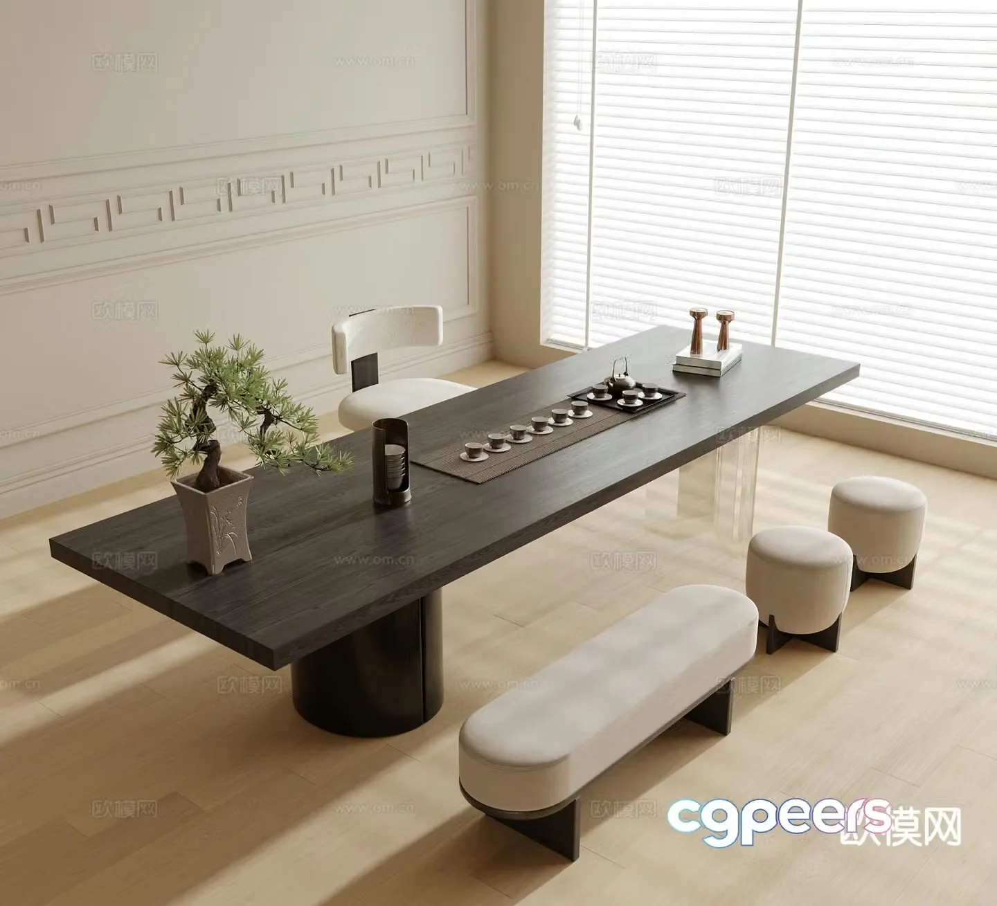 Modern tea table tea table 3d model