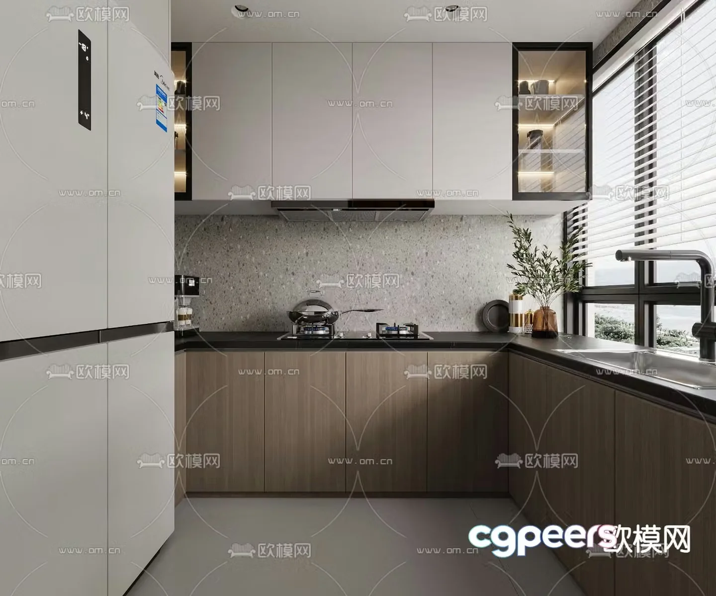 Modern kitchen cabinet 3d model
