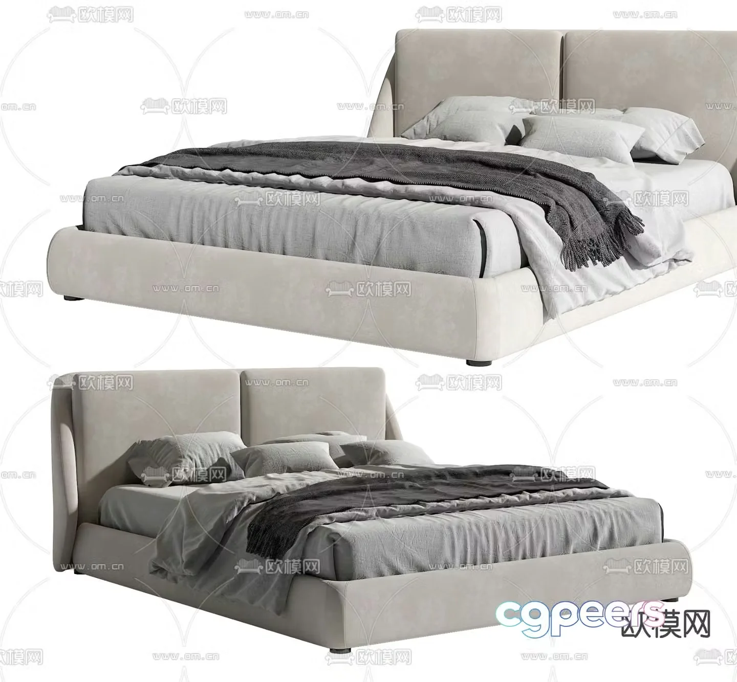 Ditre Italia modern double bed 3d model