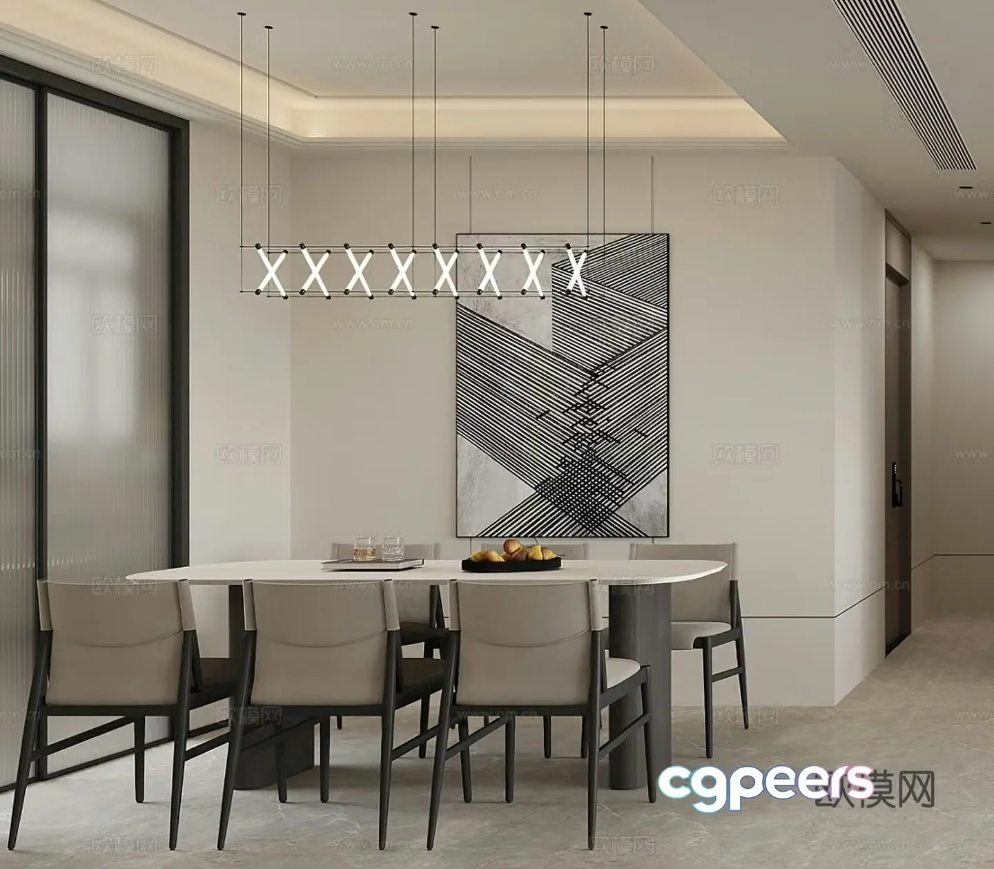 Modern restaurant G343 3d model