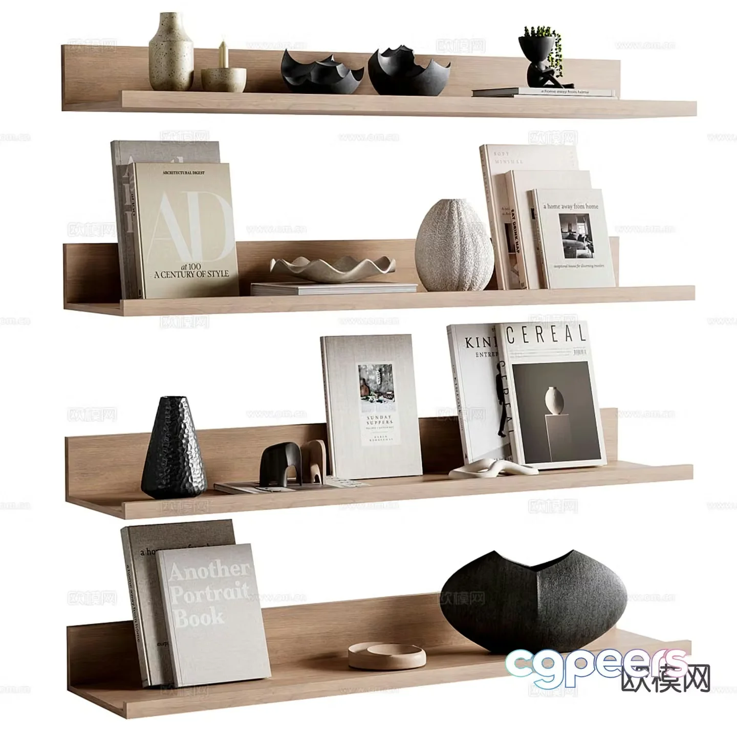 Modern decoration ornaments Books Layer 3D model