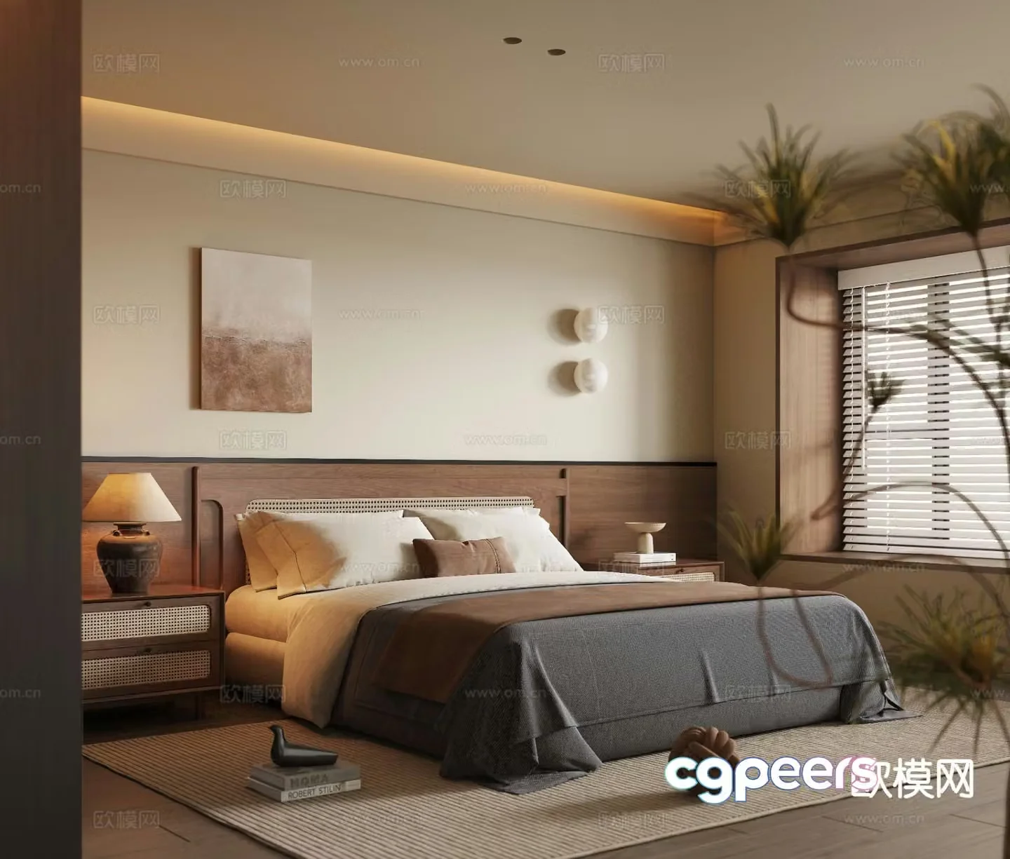 Wabi Sabi bedroom master bedroom 3d model