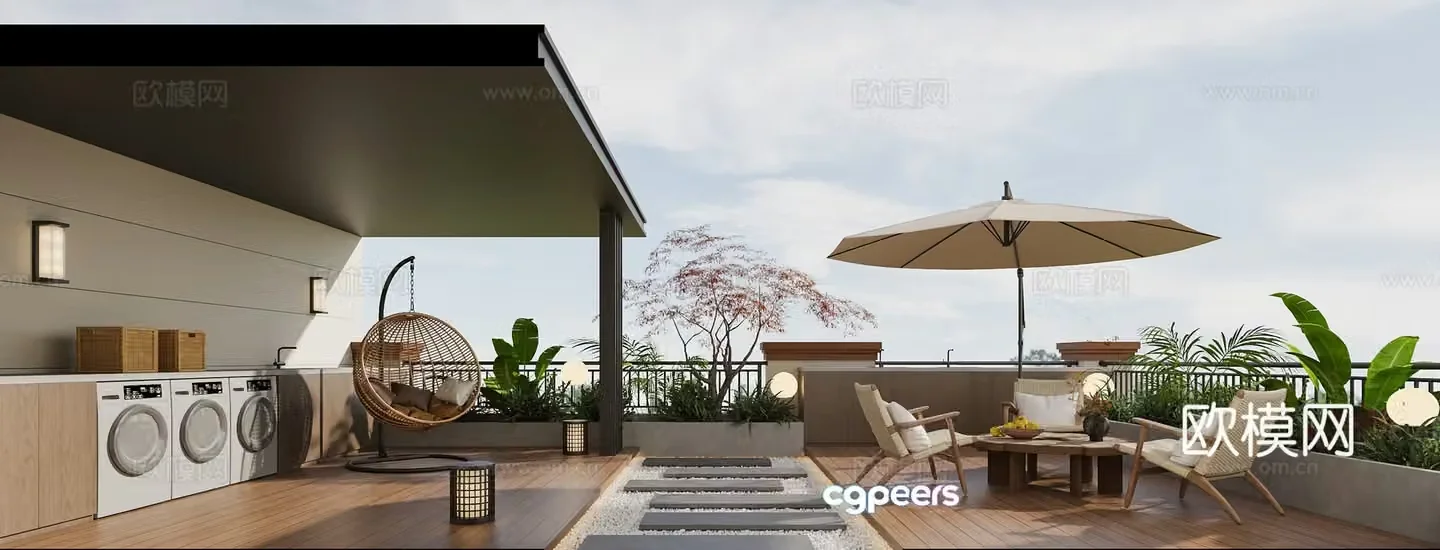 Modern balcony 3d model
