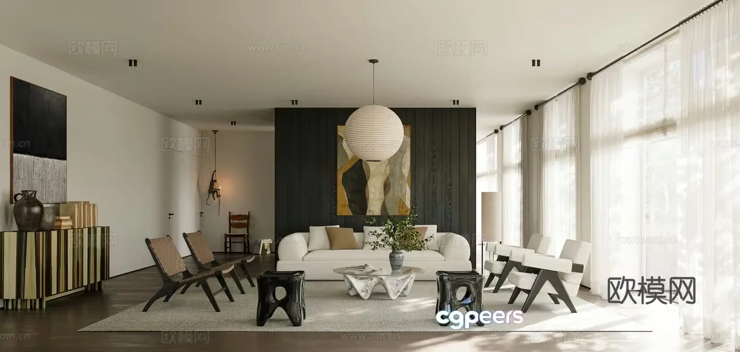 Modern living room 3d model