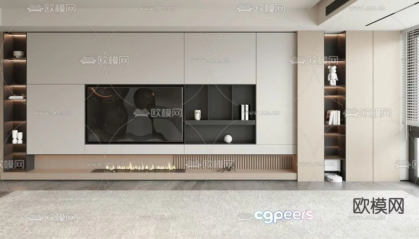 Modern TV background wall TV background board 3d model
