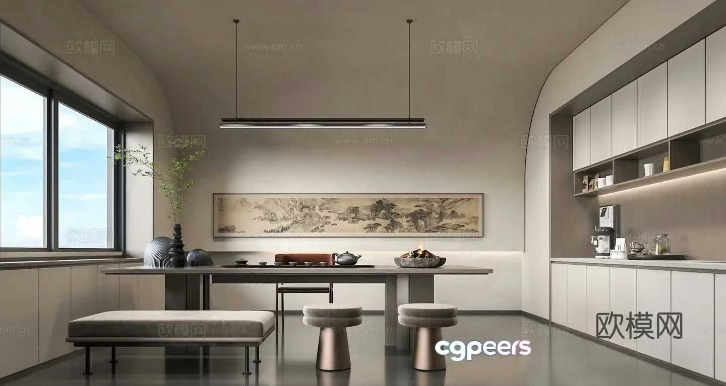 New Chinese tea room 3d model